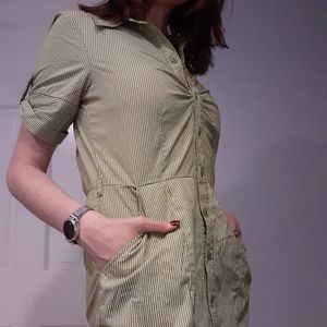 Striped Green Dress WITH POCKETS!
